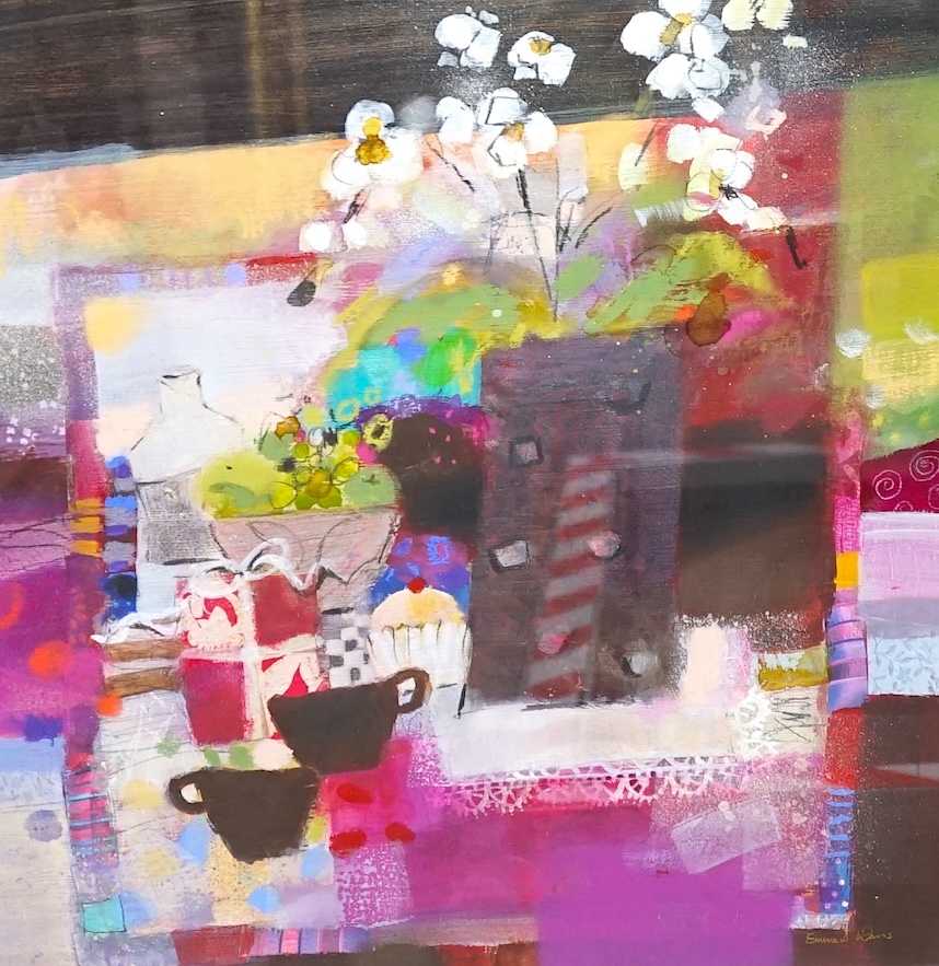 Emma S Davis RSW (Scottish, b.1975), contemporary mixed media, still life, ‘Treats’, signed, 49 x 45cm. Condition - good
